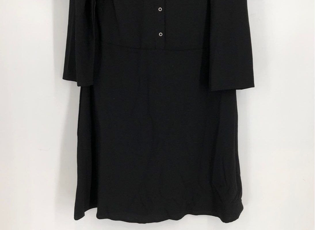 Riley and Rae Women's Black Dress White Peter Pan Collar Long Sleeve NWT Sz 12