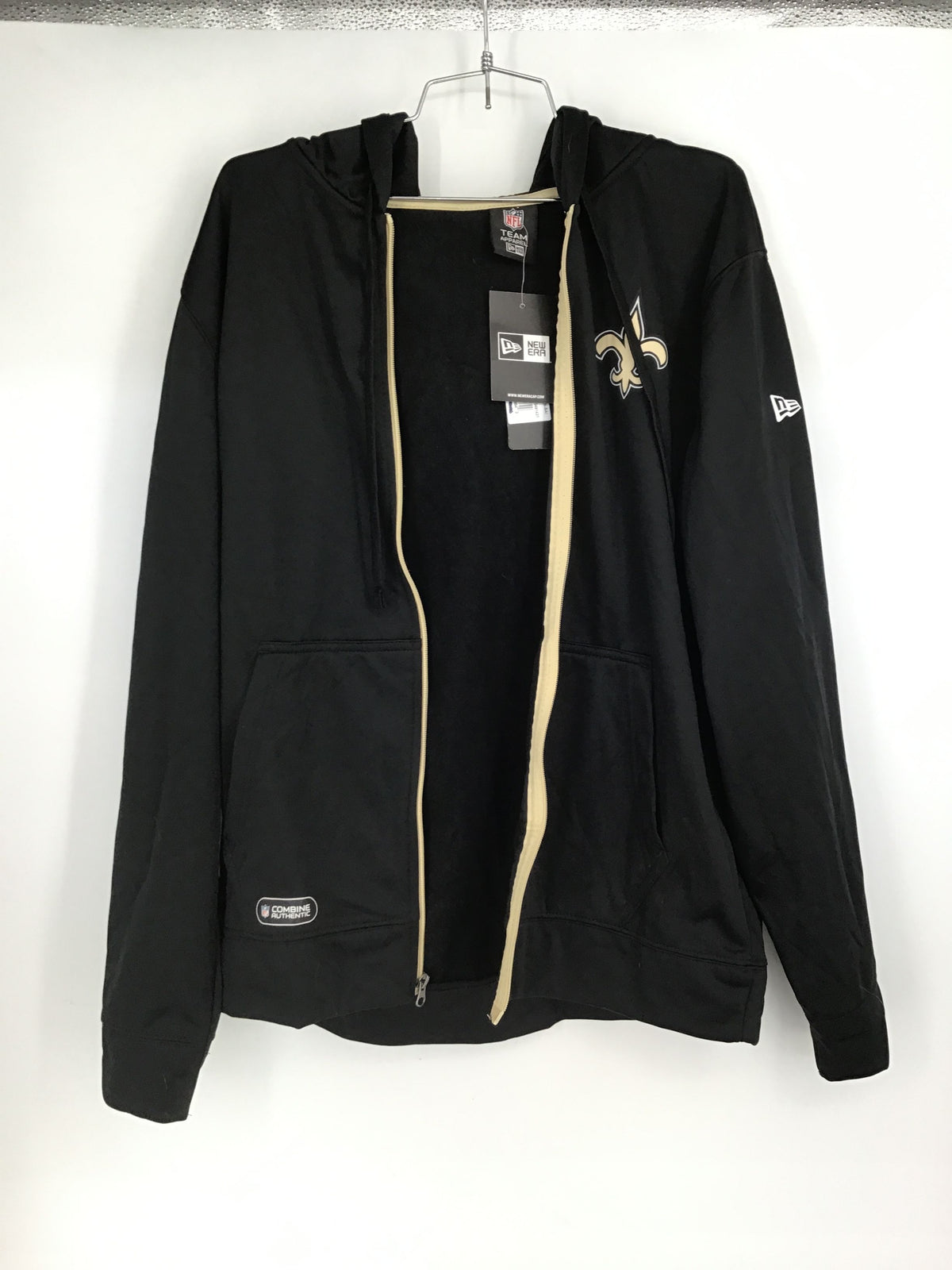 NWT NFL Men&#39;s Black New Orleans Saints Football Full-Zip Jacket - Size L