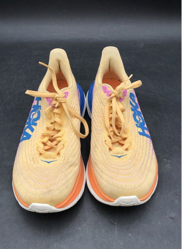 Hoka One One Women's Mach 5 Yellow Pink Athletic Shoes - Size 7.5