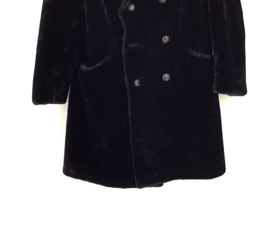 Borg-Alaskan Stanley Blacker Kashan Vintage store Faux Fur Black Coat- Size 40