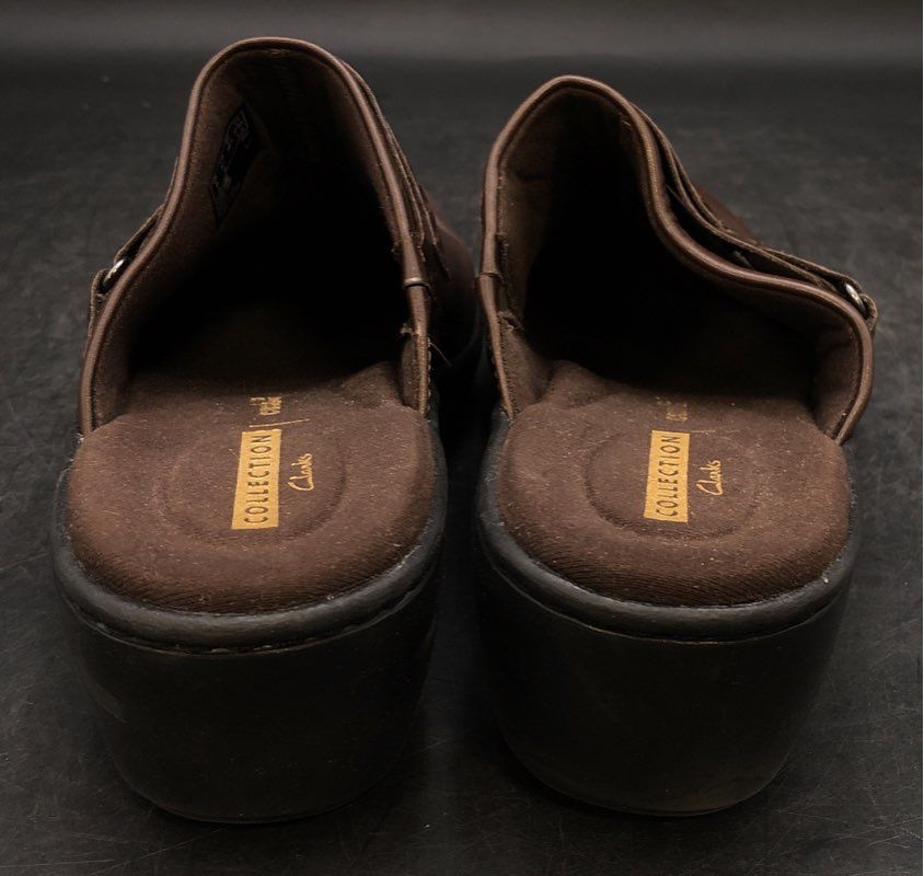 New Clarks Women's Delana Amber Dark Brown Mule Shoes - Size 8.5M