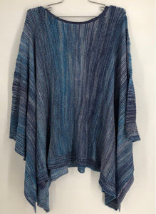 NWT Chico's Women's Multicolor Ombre Cool Gradient Poncho Sweater - Size S/M