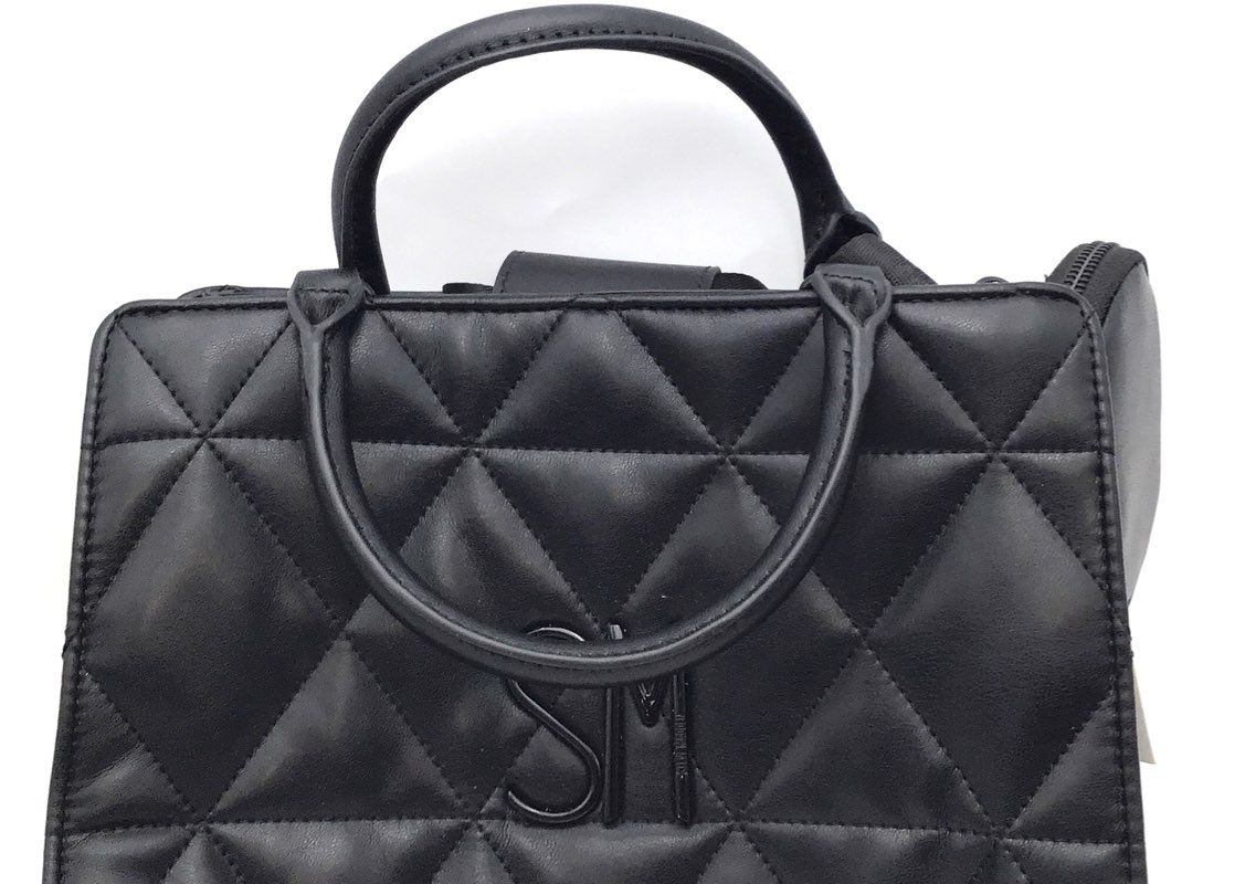 Steve Madden Black Quilted BNAT Crossbody Satchel Bag with Pouch NWT