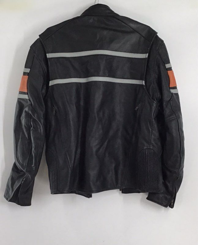 UNIK Men&#39;s Black Motorcycle Jacket - Size Medium