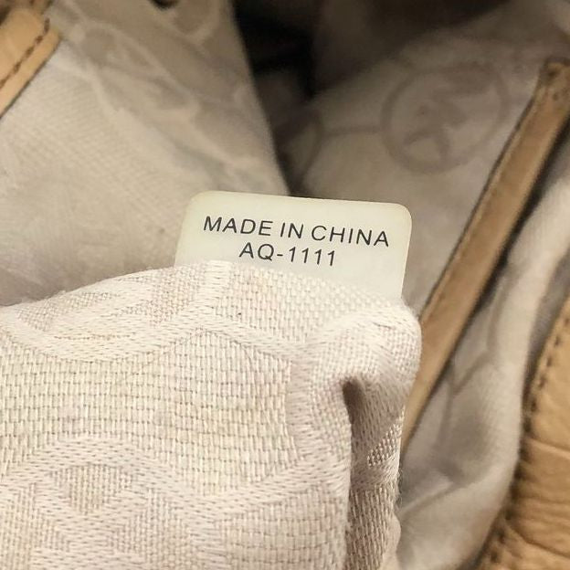 Michael Kors 'Hamilton' Tan Croc Embossed Leather & Brown Whipstitch Tote (+COA)