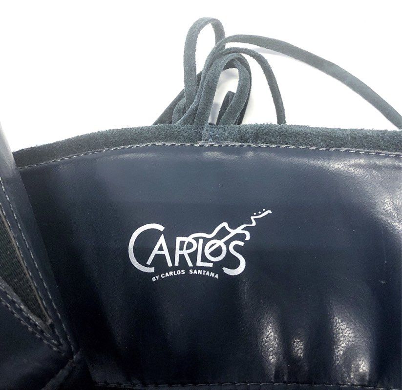 CARLOS by Carlos Santana Lafayette Black Suede Fringe Western Boots Size 10M