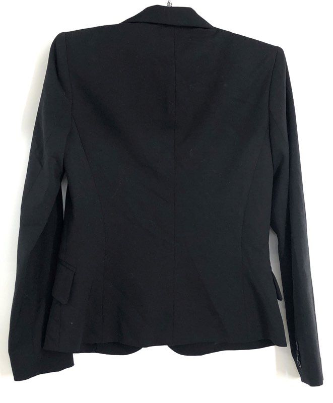 Basiques Women's Black Single Button Notched Lapel Blazer Jacket Size 1