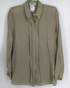 NWT Olsen Women's Taupe Collared Button-Up Shirt - Size 8