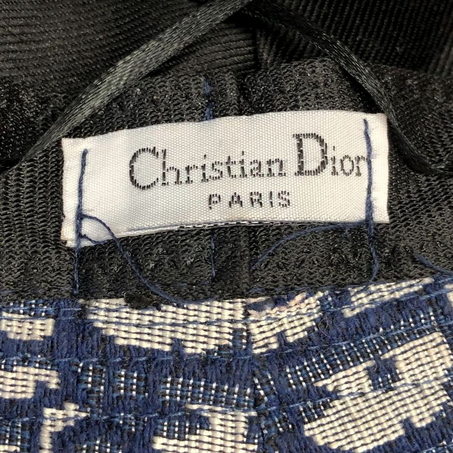 Christian Dior Women's Navy Blue Oblique Monogram Canvas Bucket Hat OS