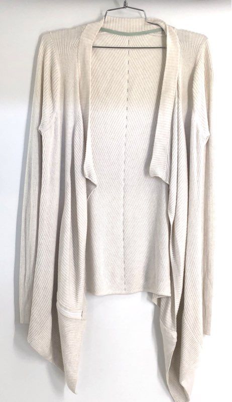 Lululemon Women's Cream Ribbed Open Front Wrap Cardigan