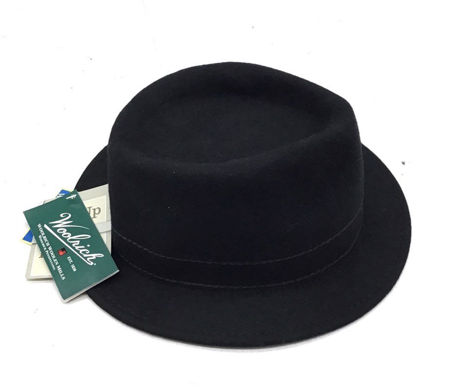 NWT Woolrich Men's Black Fedora Hat - Size M