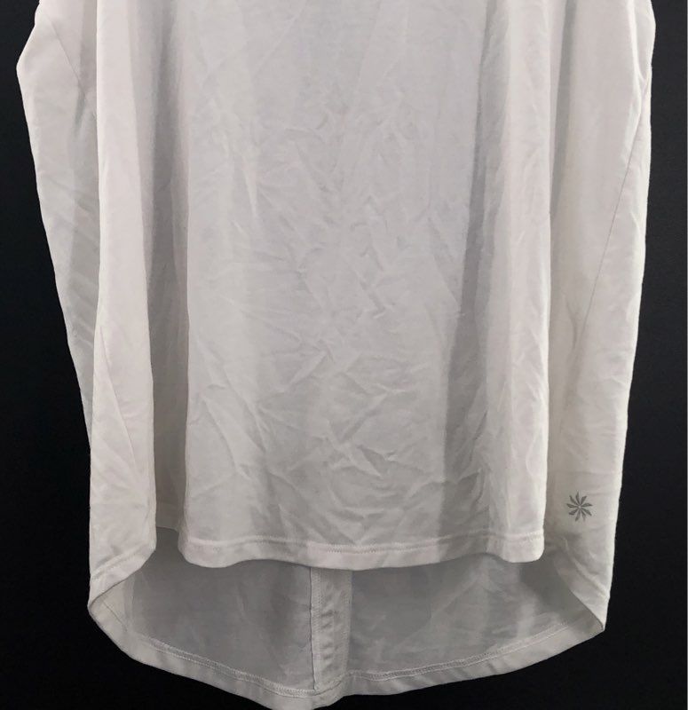 Athleta Women's White Tank Top Keyhole Back High-Low Hem Sleeveless Sz XS