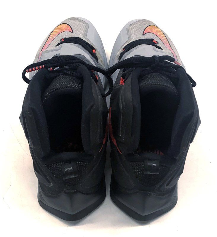 Nike LeBron 13 Wolf Grey Black Bright Crimson Basketball Shoes Size 13