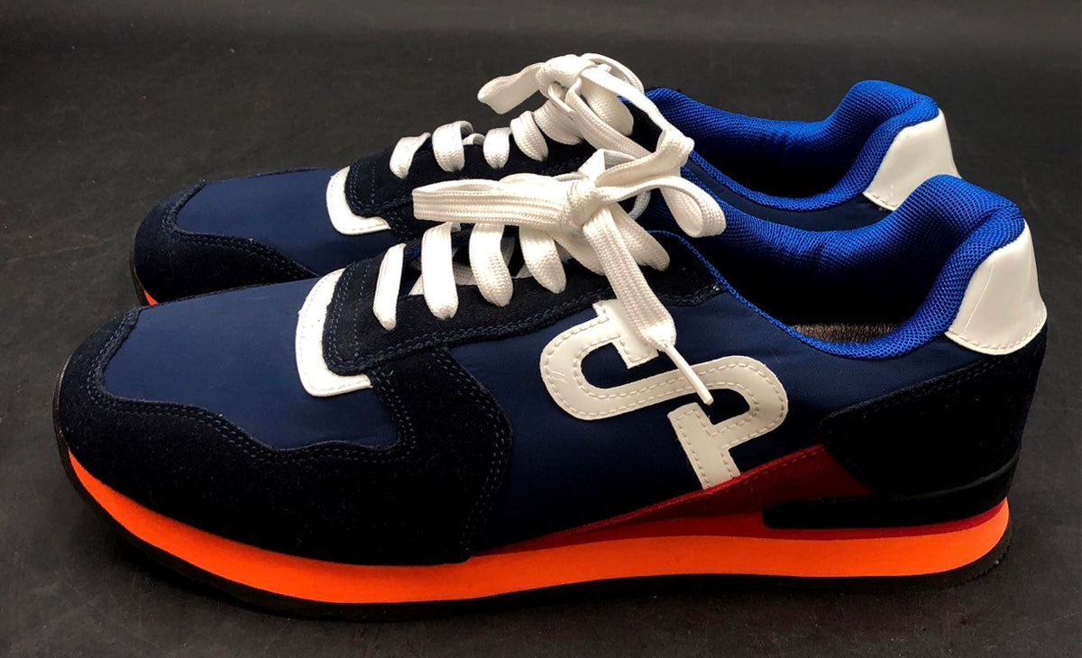 OPP France OS173168 Navy Blue Black Orange Suede Lifestyle Sneakers Size 8.5