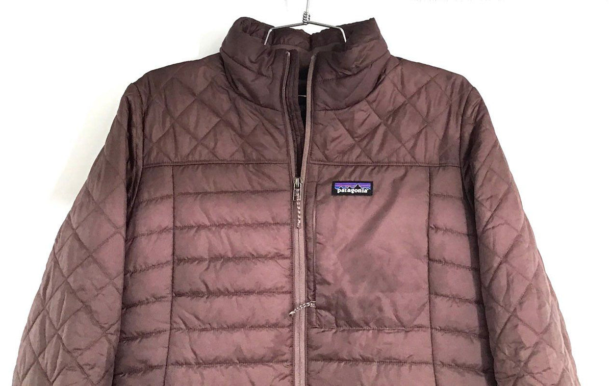 Patagonia Women's Nano Puff Parka Jacket Brown Quilted Insulated Full Zip Sz M