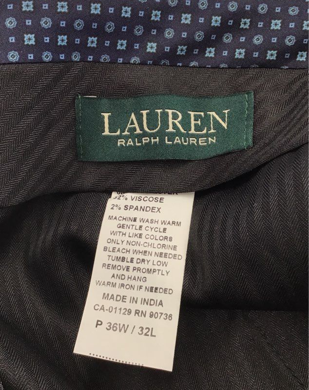 NWT Lauren Ralph Lauren Men&#39;s Light Gray Check Ultraflex Dress Pants - Sz 36X32