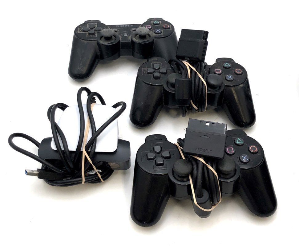 Sony PS3 Sixaxis PS2 DualShock 2 PS4 Camera Controller & Accessory Lot OEM