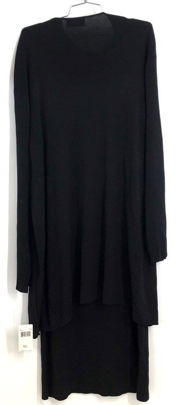Dana Buchman Women's Black 2 Piece Knit Dress & Cardigan Set XL NWT
