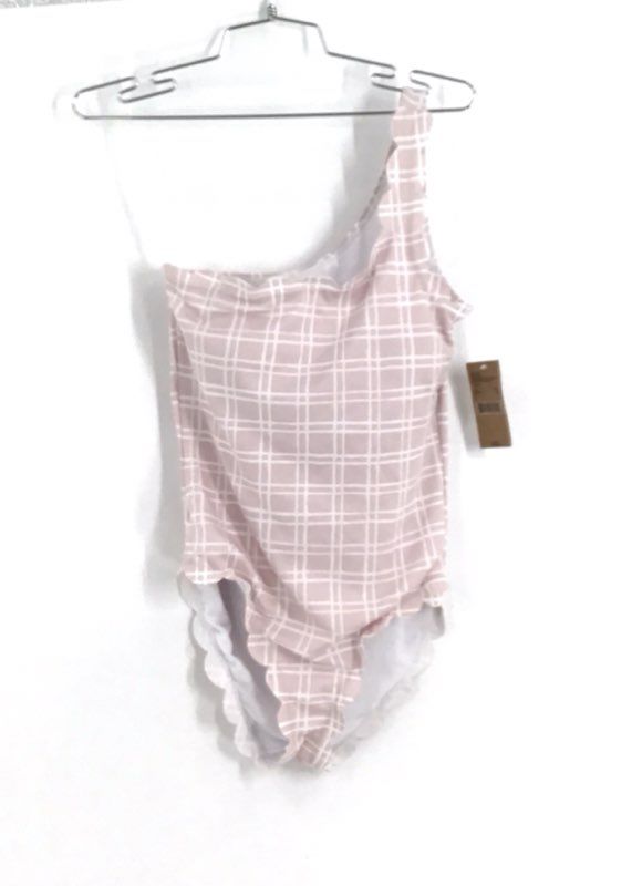 NWT Cremieux Women&#39;s Taupe Check Bodysuit One-Piece - Size M