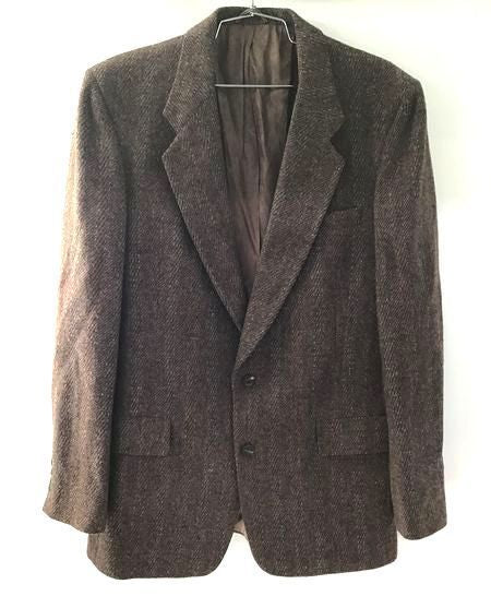 Christian Dior Men&#39;s Brown Wool Notch Lapel Single-Breasted Blazer W/COA