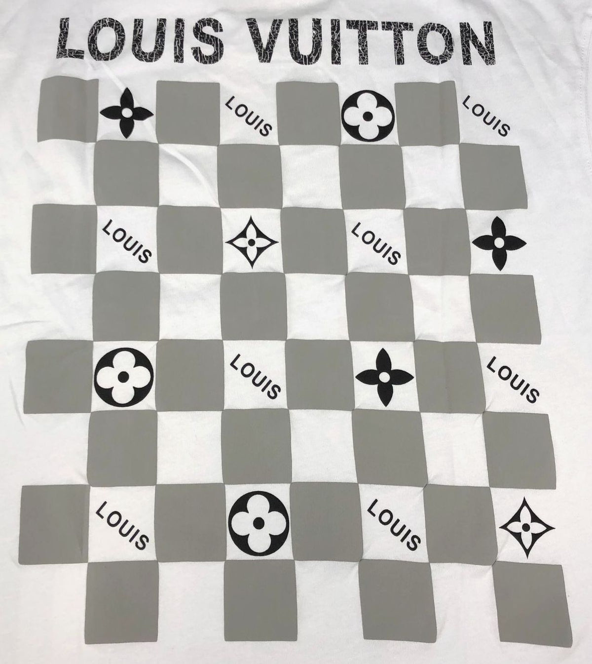 NWT Louis Vuitton Inspired Men's White T-Shirt with Back Monogram Print - Sz 2XL