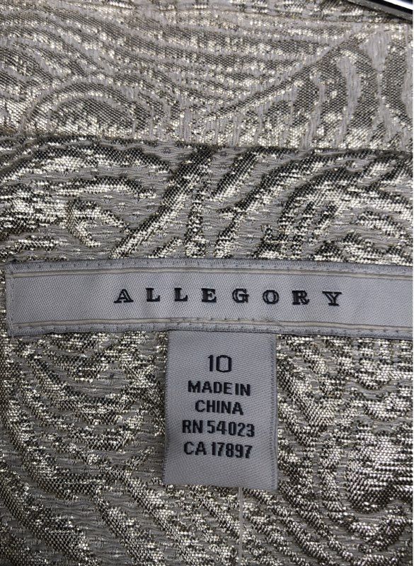 Allegory Women's Beige Gold Jacket - Size 10