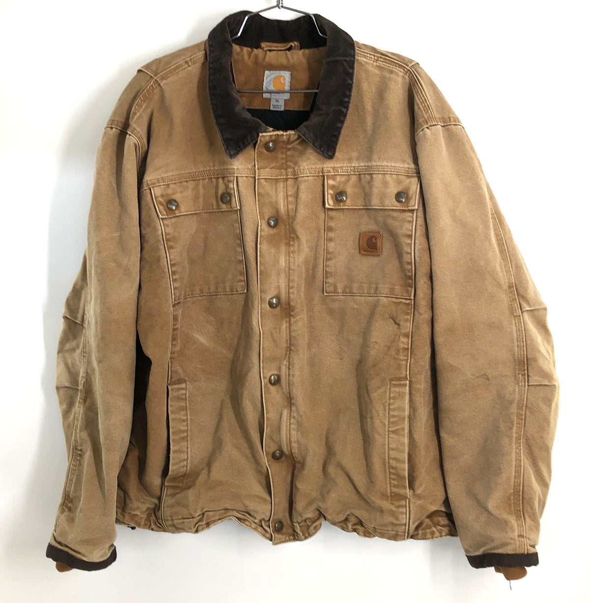 Carhartt Men's Brown Sandstone Detroit Jacket Corduroy Quilt Lined XL