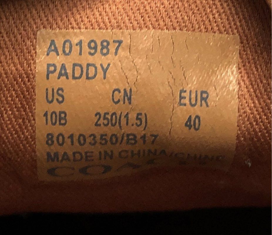 Coach Paddy A01987 Chalk Brown Suede Leather Low Top Sneakers Womens Size 10