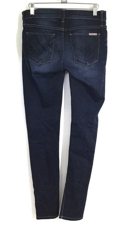 Hudson Women's Dark Wash Button Fly Skinny Jeans Stretch Made in USA Sz 25