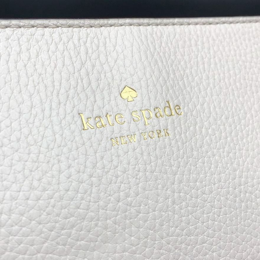 Kate Spade 'Cara' White Pebbled Leather Crossbody Bag w/ Gold-Tone Detail (+COA)