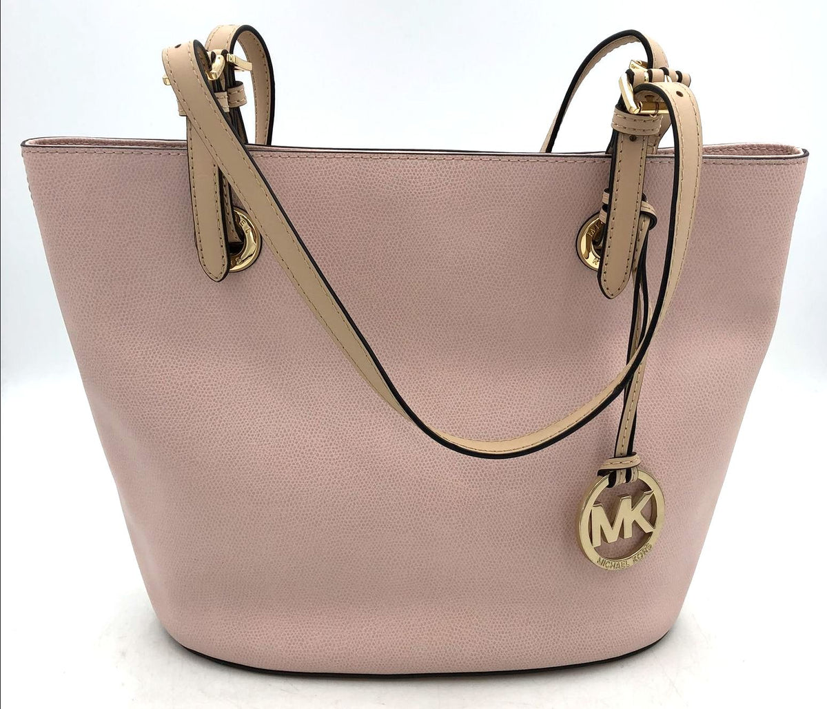 Authentic Michael Kors Women&#39;s Light Pink Luxury Leather Tote Bag - COA Included