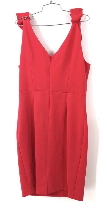 Eliza J Women's Red Sheath Dress Bow Shoulder V-Neck NWT Size 16