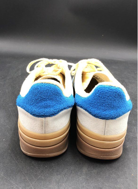 Adidas Women's Gazelle Bold White Blue Athletic Shoes - Size 8