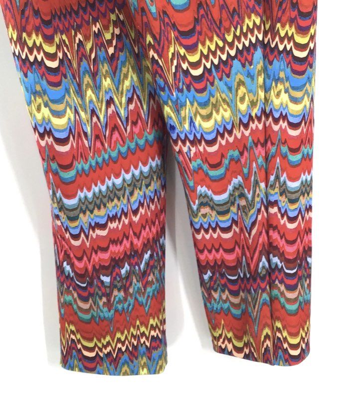 Robert Graham Women's Zigzag Chevron Multicolor Stretch Pull On Pants Size 2
