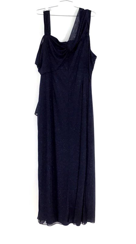 NWT Alex Evenings Women&#39;s Navy Blue Sleeveless Cowl Neck Maxi Dress - Size 22W