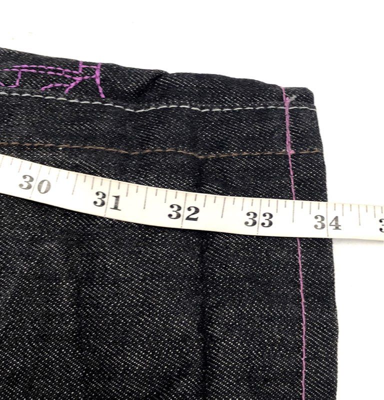 Parish Men's Dark Wash Graphic Embroidered Streetwear Jeans Sz 38