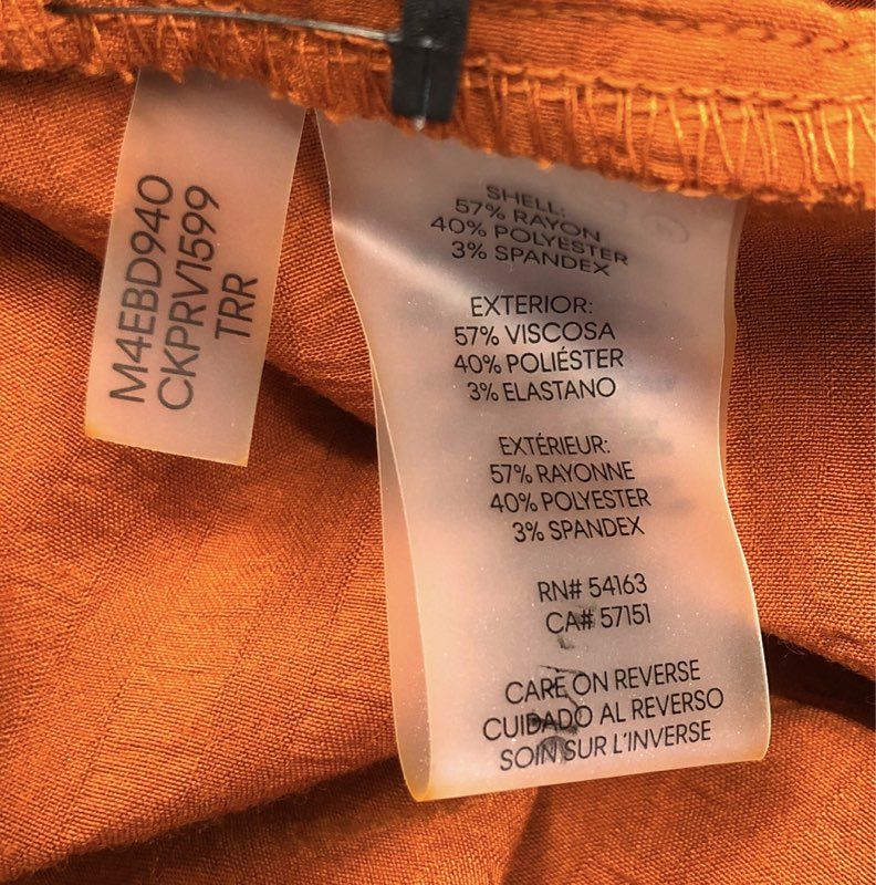 Calvin Klein Women's Terracotta Sleeveless Faux Wrap Utility Shirt Dress NWT M