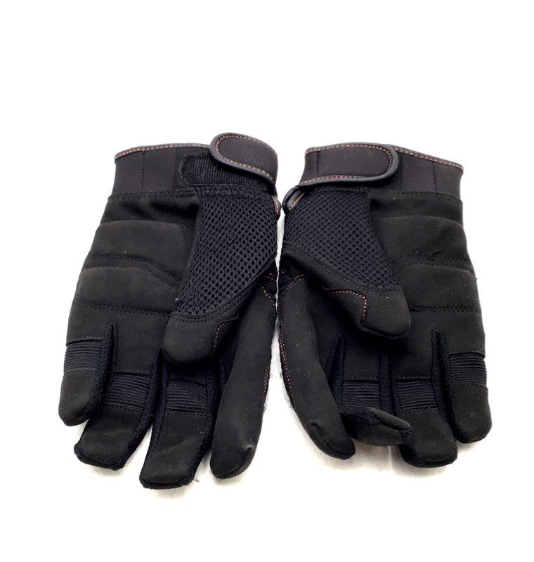 Harley-Davidson Men&#39;s Black Brown Mesh Full-Finger Riding Gloves - Size Small