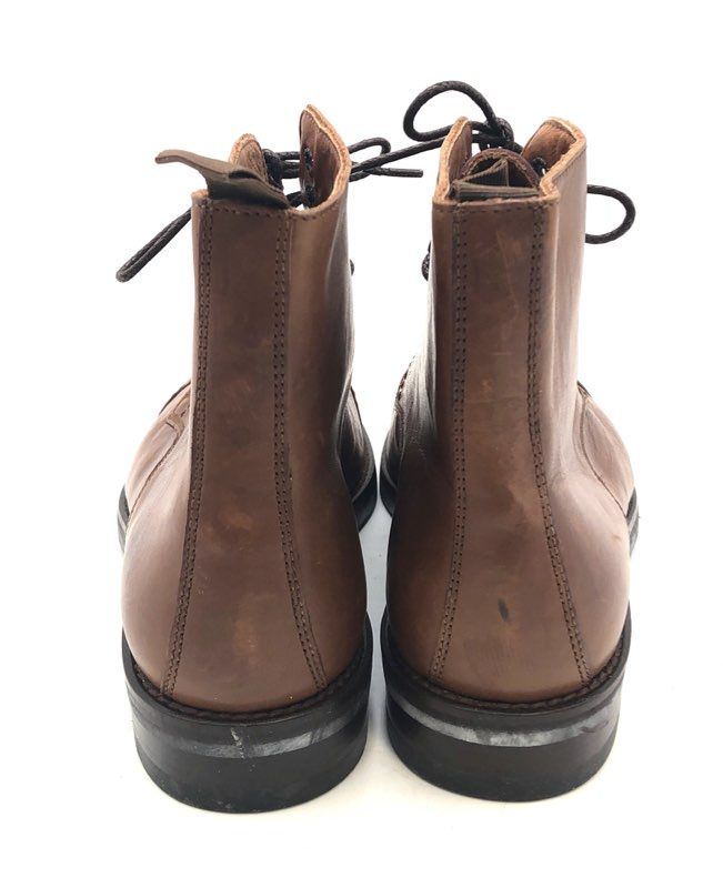Coach J203 Brown Leather Cap Toe Lace Up Boots Made in Italy Men's Size 8.5