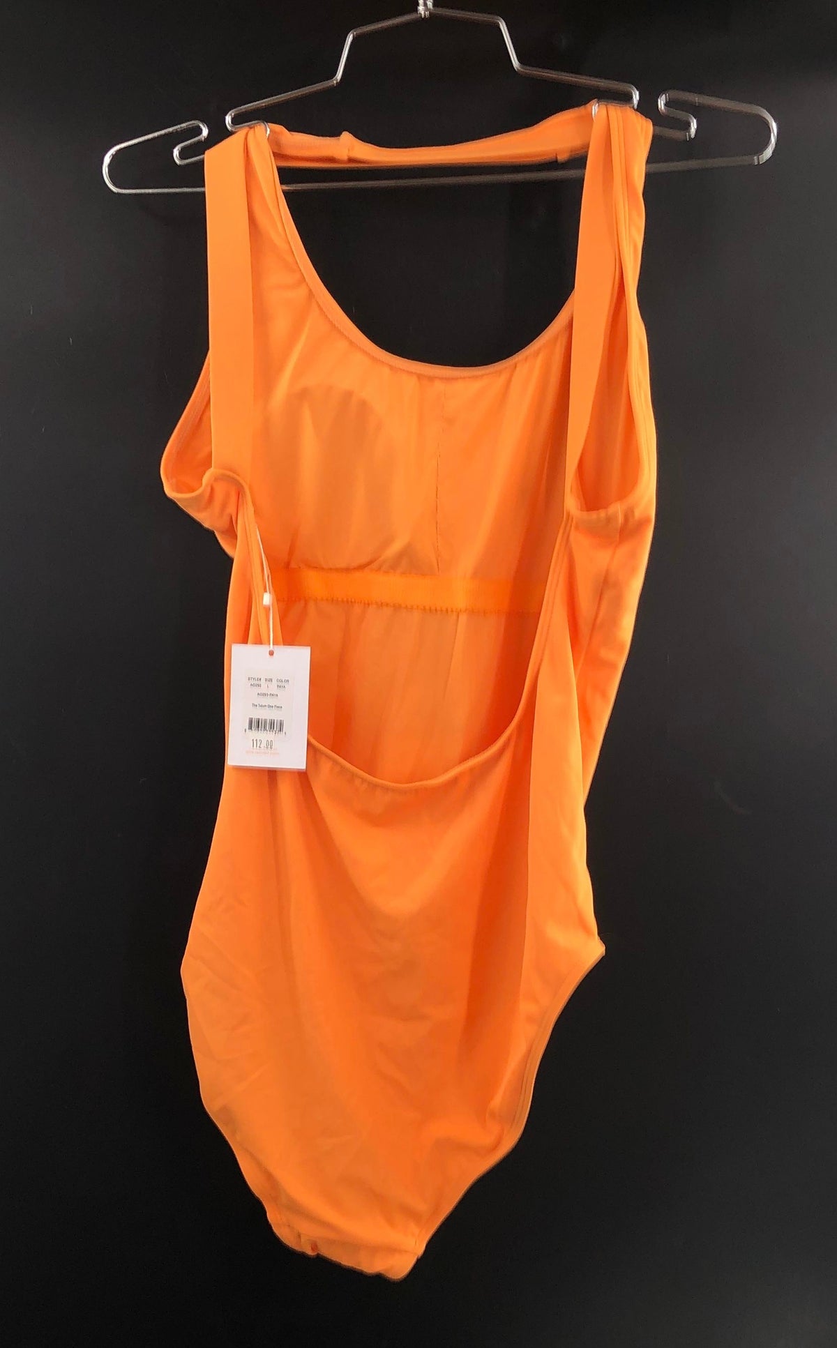 Andie Women's The Tulum One Piece Swimsuit Paya Orange Recycled Sz L NWT