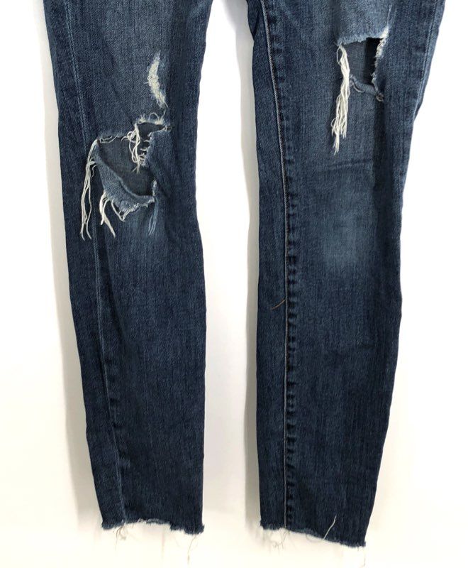 Sam Edelman Women's The Kitten Mid Rise Skinny Ankle Jeans Blue Distressed Sz 27