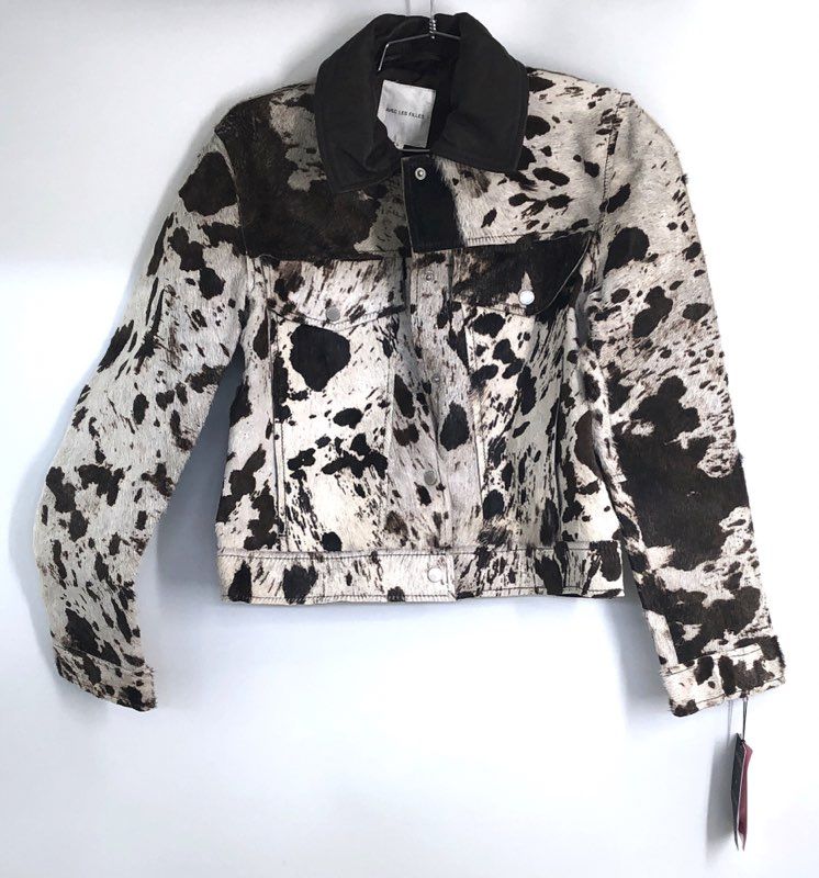 Avec Les Filles Women's Anthropologie Cow Print Goat Hair Jacket Sz S NWT