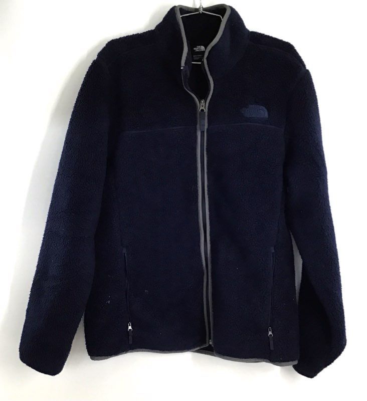 The North Face Men's Navy Blue Sherpa Full Zip High Pile Fleece Jacket Size L