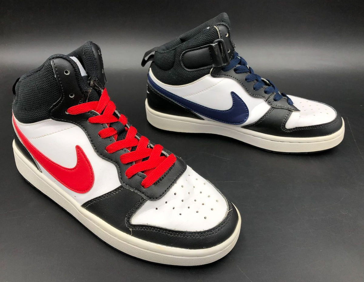 Nike Court Borough Mid 2 GS &#39;White Black Univ. Red Blue&#39; Sneakers - Sz 5Y (+COA)