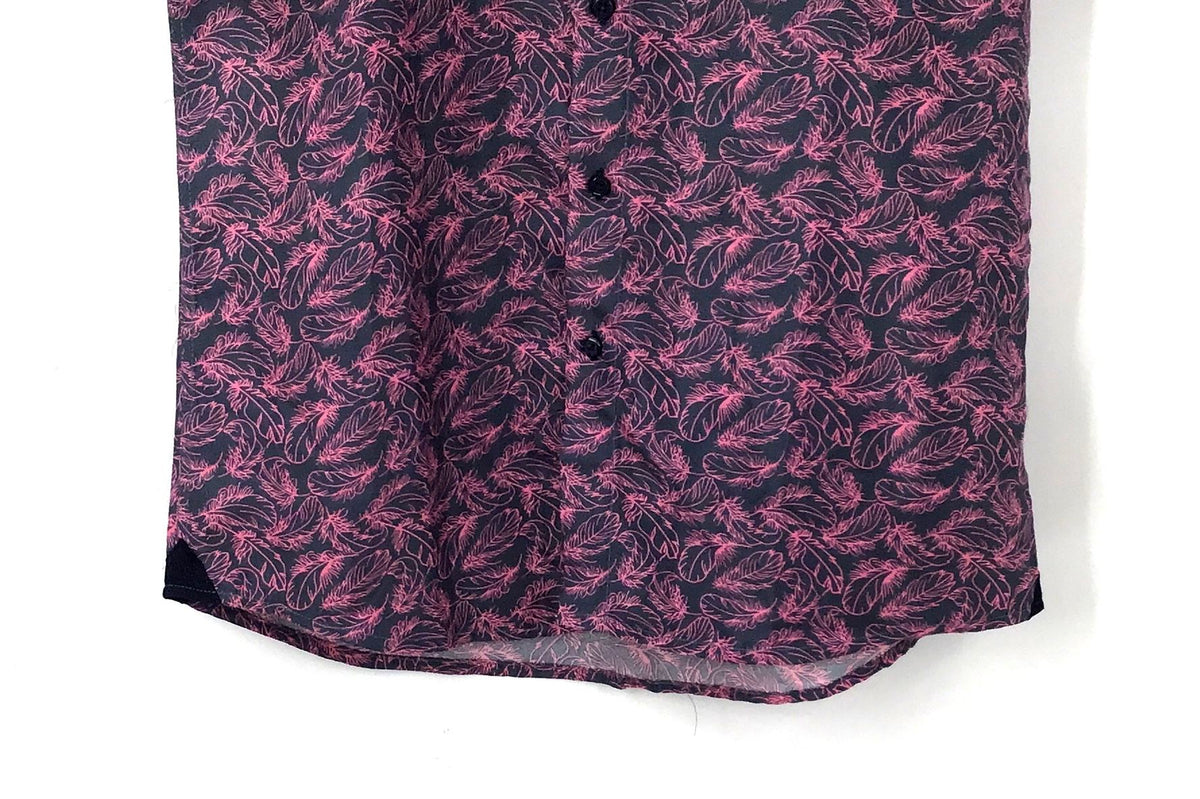 NWT Silver Stone Collection Men's Black Pink Modern Fit Button-Up Shirt - Size S