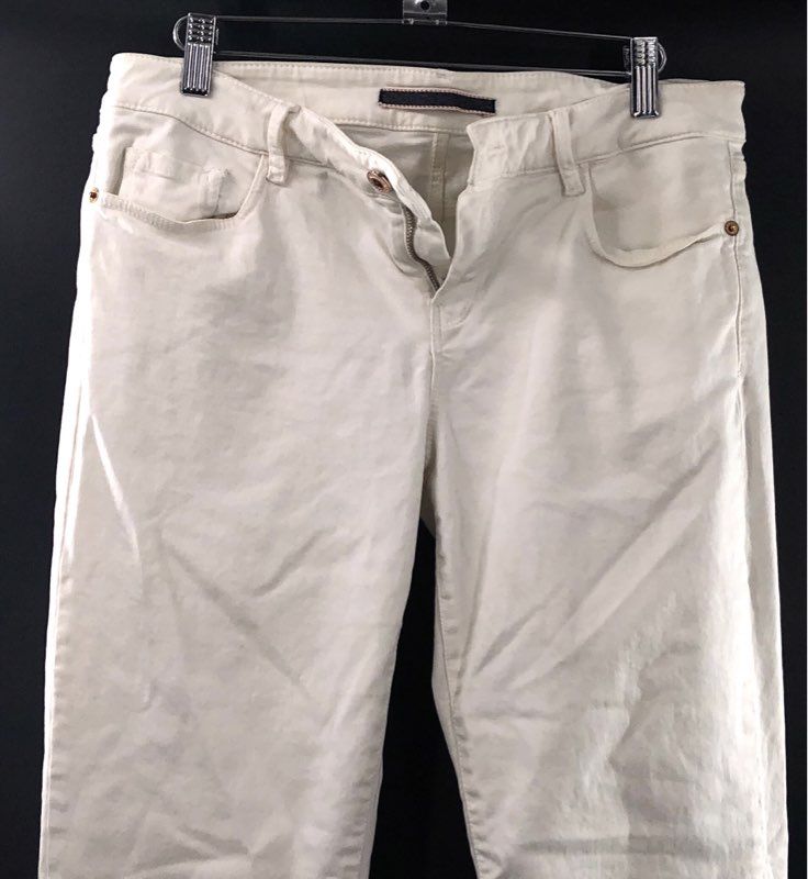 Massimo Dutti Women's White Skinny Fit Stretch Denim Jeans Pants Sz 10