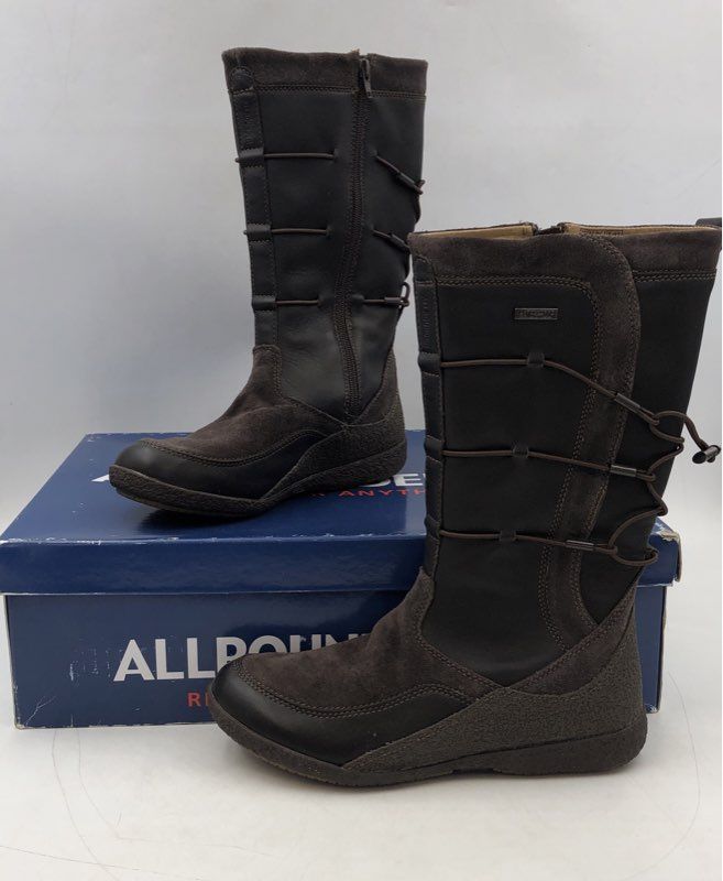 Allrounder Women&#39;s 10192 Brown Round Toe Side Zip Snow Boots - Size 9.5