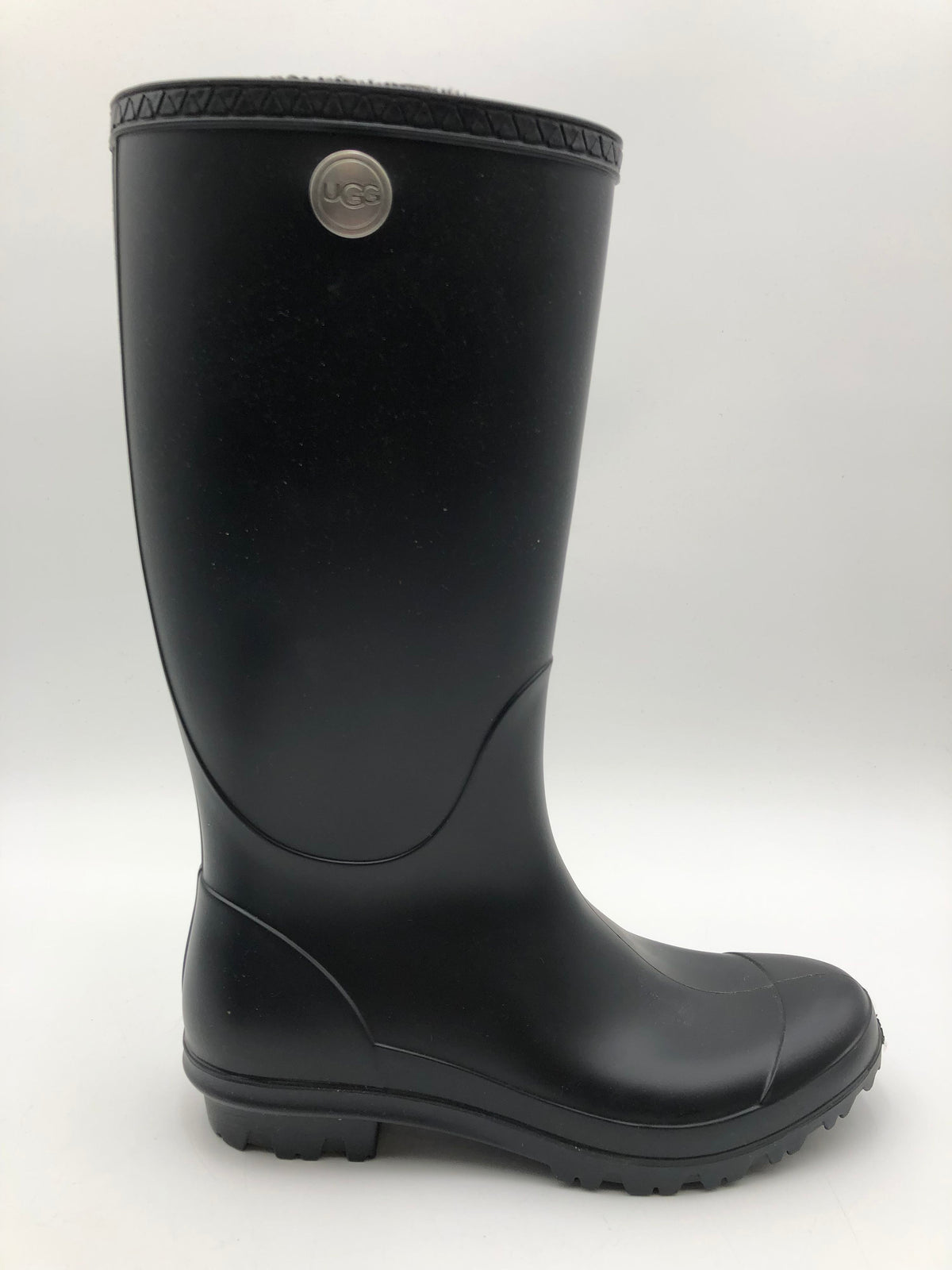 UGG Women's Premium Knee-High Black Rubber Rain Boots - Size 8