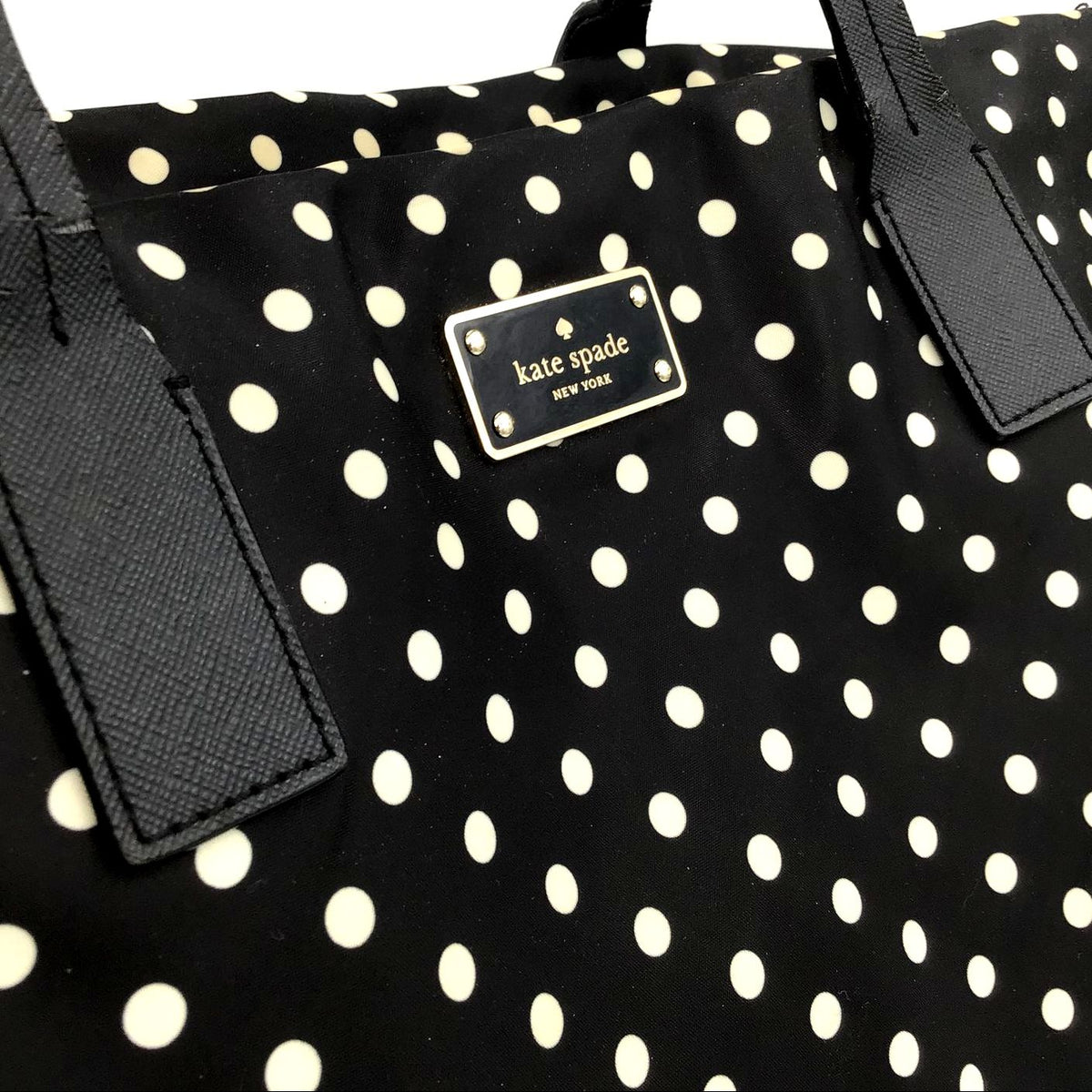 Authentic Kate Spade New York Women&#39;s Black White Luxury Tote Bag - COA Included