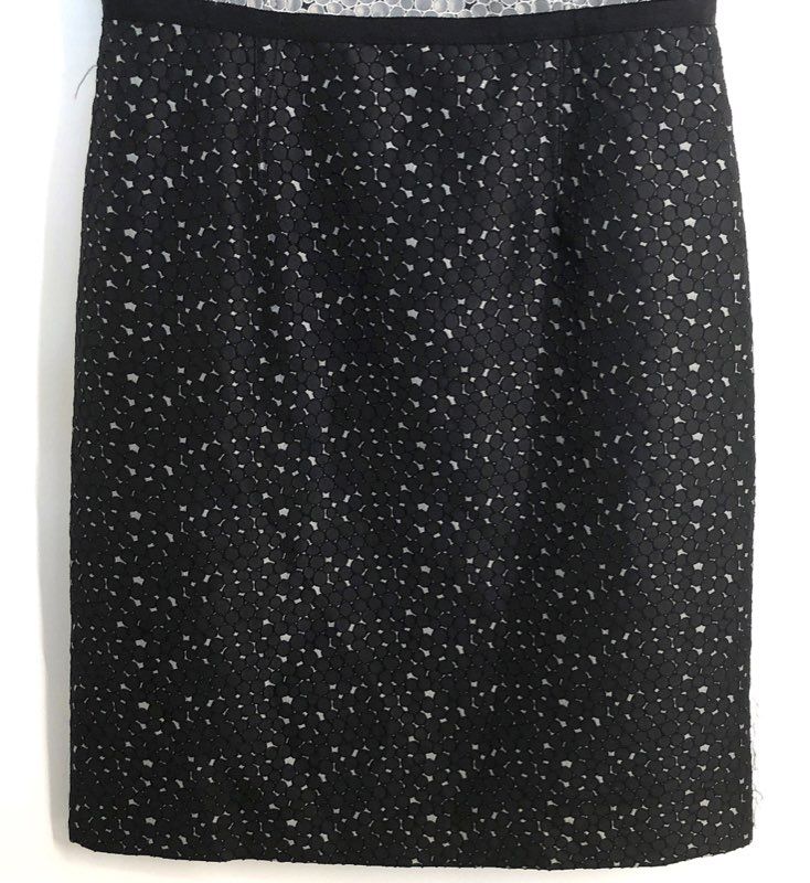 Rolando by Rolando Santana Women's Silver Black Lattice Sheath Dress Sz 6